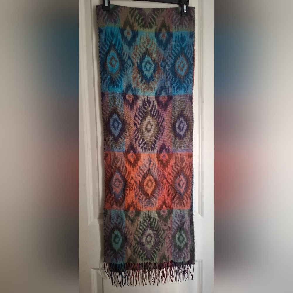 Fraas Multicolor Geometric Western Rodeo Pattern Scarf‎ Art To Wear Casual Rodeo